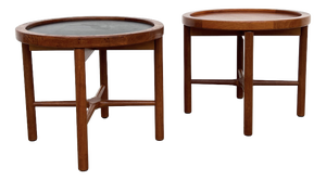 Round Coffee Tables with Reversible Tops, 1960s, Set of 2