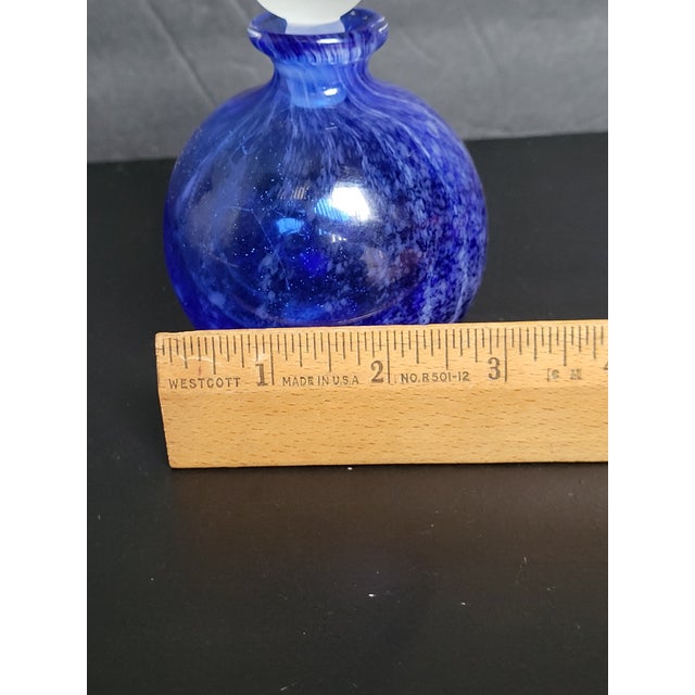 2000s Hand Blown Glass Perfume Bottle With Stopper For Sale - Image 11 of 11