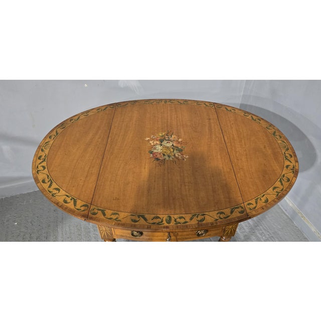 Vintage Painted Satinwood Pembroke Table, 1920 For Sale - Image 4 of 16