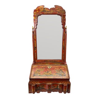 Antique Chinese Export Red Lacquer Dressing Mirror, Chinoiserie, Circa 1800 For Sale