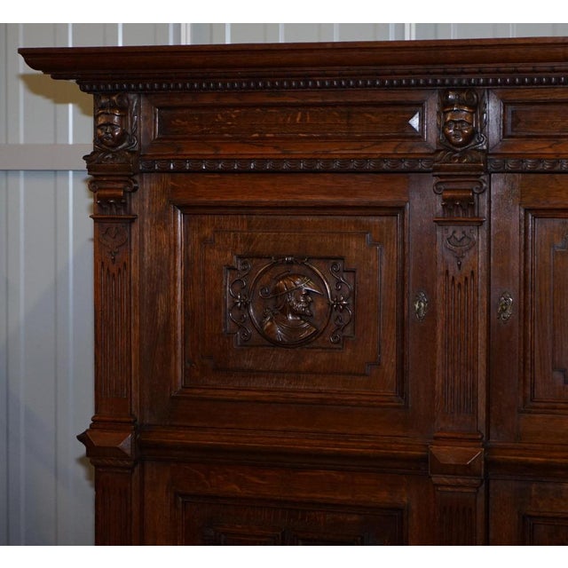 Dutch Ornately Hand Carved Cupboard, 1940s For Sale - Image 4 of 18