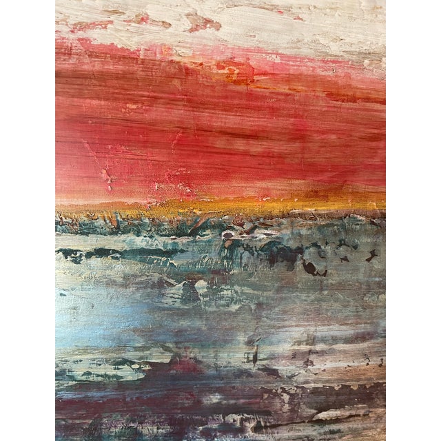 Abstract Original Abstract Seascape. Large Painting Acrylic on Board For Sale - Image 3 of 12