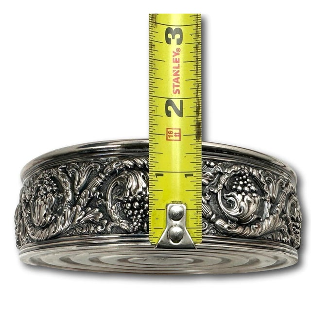 Fine Quality Fancy Antique Heavy Silver Electroplate Wine Bottle Coaster by Tiffany & Company - Circa 1910s For Sale - Image 12 of 12