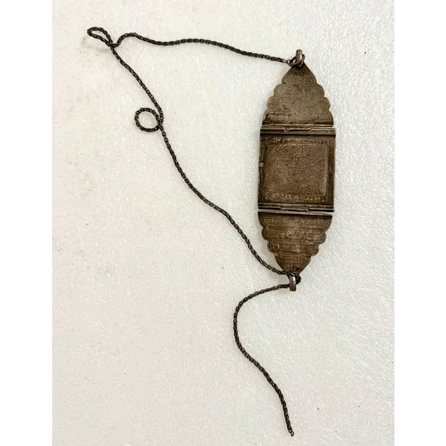 Unknown, 19th C Antique Silver Sephardic Judaica Kabbalah Birth Amulet Hebrew Inscription For Sale - Image 4 of 12
