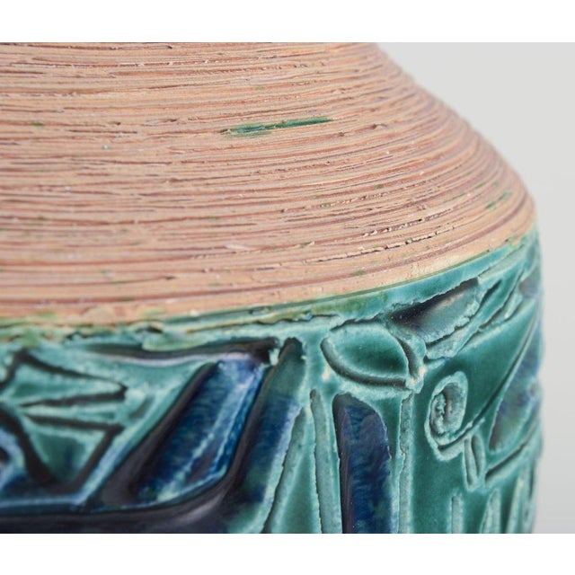 Ceramic Ceramic Table Lamp in Pleated Lampshade by Fratelli Fanciullacci for Le Klint, Italy, 1970s For Sale - Image 7 of 10