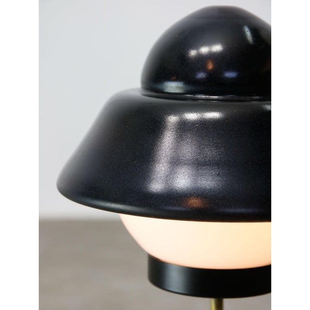 Black Mid-Century Italian Brass and Glass Table Lamp, 1960s For Sale - Image 8 of 14
