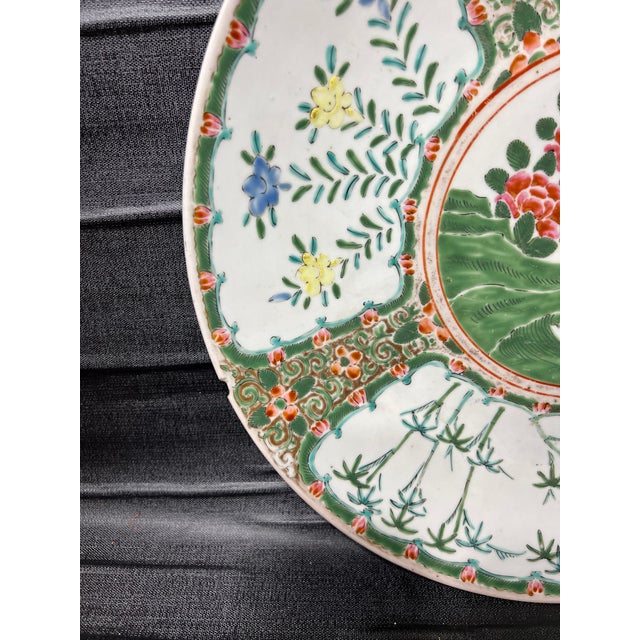 Large Early 20th Century Famille Chinese Porcelain Plate Charger For Sale - Image 4 of 12