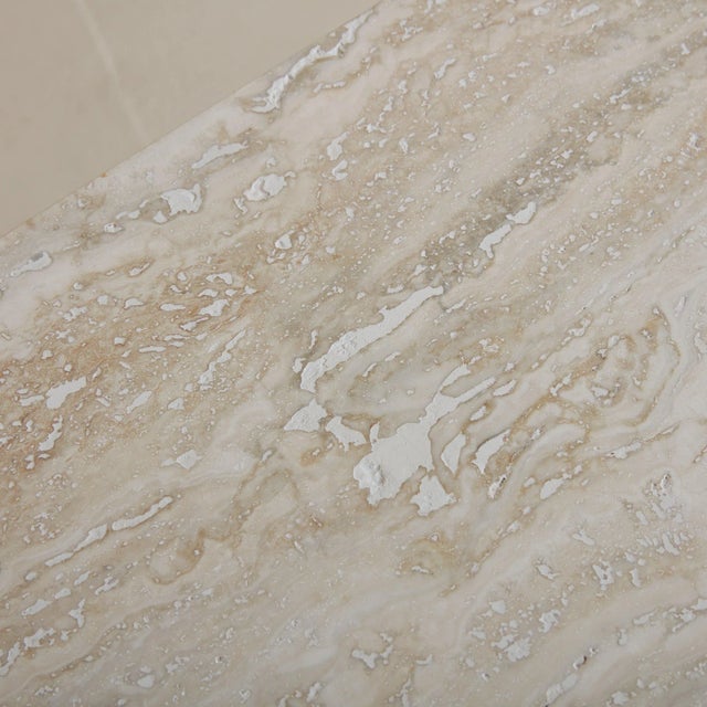 Bronze Console Table with Travertine Top, France 20th Century For Sale - Image 9 of 11