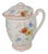 Antique Hand Painted Ceramic Floral Design Lidded Pitcher For Sale
