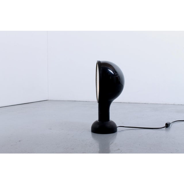 Mid-Century Modern Black Drive Table Lamp by Adalberto Dal Lago for Bieffeplast, 1970s For Sale - Image 3 of 7