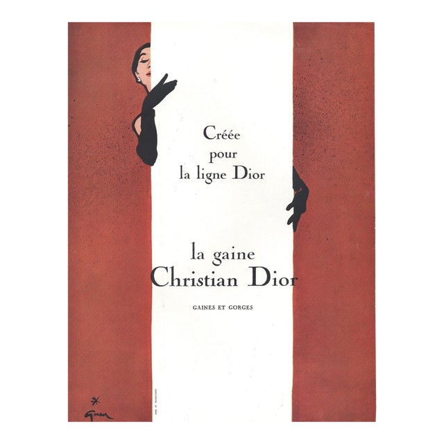 1954 French Christain Dior Lingerie Advertisement Print by Grua For Sale