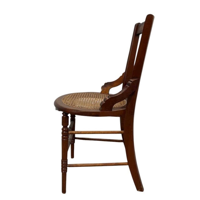 Late 20th Century Victorian Eastlake Side Chair With Cane Seat For Sale In Savannah - Image 6 of 11
