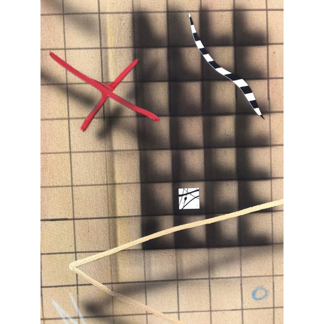 Textile Large Scale Postmodern Mixed-Media Geometric Painting For Sale - Image 7 of 12