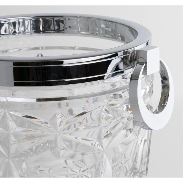 Art Deco Chrome and Crystal Champagne Ice Bucket by Alois Straszak for Le Crabe For Sale - Image 14 of 14