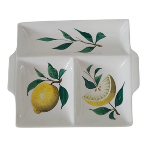 1950s Ed Langbein Hand Painted Lemon Antipasti Tray