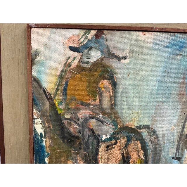 1968 Vintage Oil on Board Expressionist Painting of Napoleon and His Soldiers by Alex Portner For Sale In Providence - Image 6 of 12