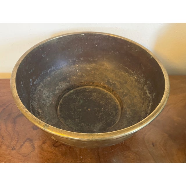 French Provincial Antique 18th Century Dutch Brass Footed Fruit Bowl For Sale - Image 3 of 14