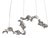 Dune 10 Curve Chandelier with Silver Hand Polished Shades by Daniel Becker for Moss Objects For Sale