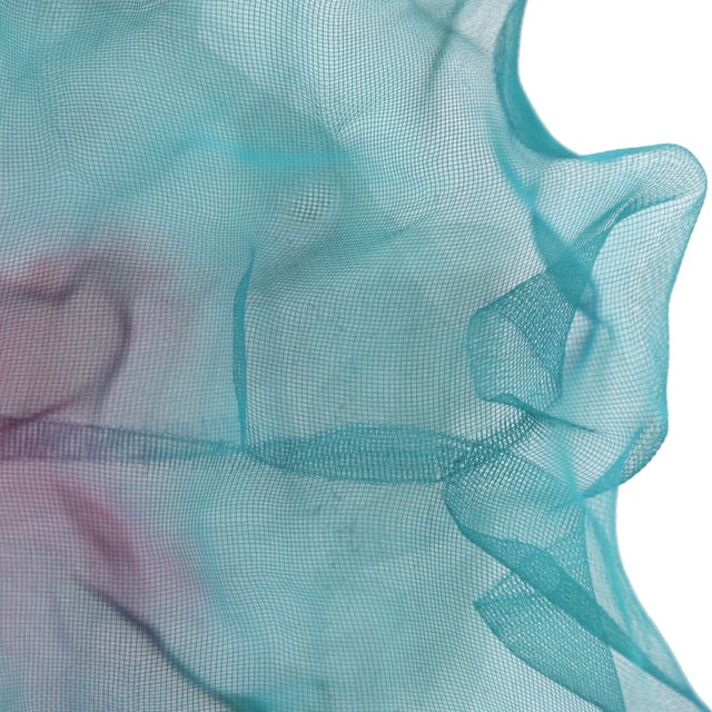 Folk Art Cotton Candy Cumulus Dark Aqua Purple Periwinkle - Three-Dimensional Wall Art Original Artwork by Atticus Adams For Sale - Image 3 of 9