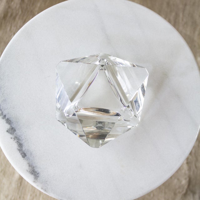 Transparent Baccarat or Murano Style Faceted Crystal Ashtray or Catchall. For Sale - Image 8 of 12