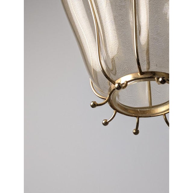 Murano Glass Lantern with Gold Foil and Brass from Barovier & Toso, 1960s For Sale - Image 16 of 18