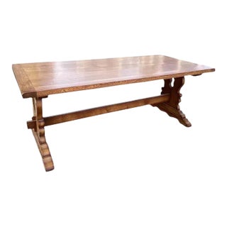 French Farmhouse Solid Plank Table For Sale