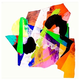 Alexander Liberman, Large Modernist Alexander Liberman Contemporary Mixed Media Painting Svet III, 1984 For Sale