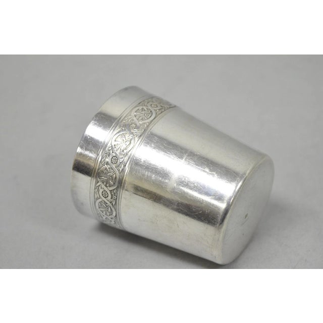 Silver Antique Christofle French Silver Plated Shot Glass Goblet Cup W/ Wreath Pattern For Sale - Image 8 of 12