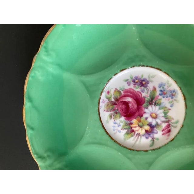 Ceramic Victorian English Green and Rose Porcelain Jewelry Dish by Paragon For Sale - Image 7 of 12