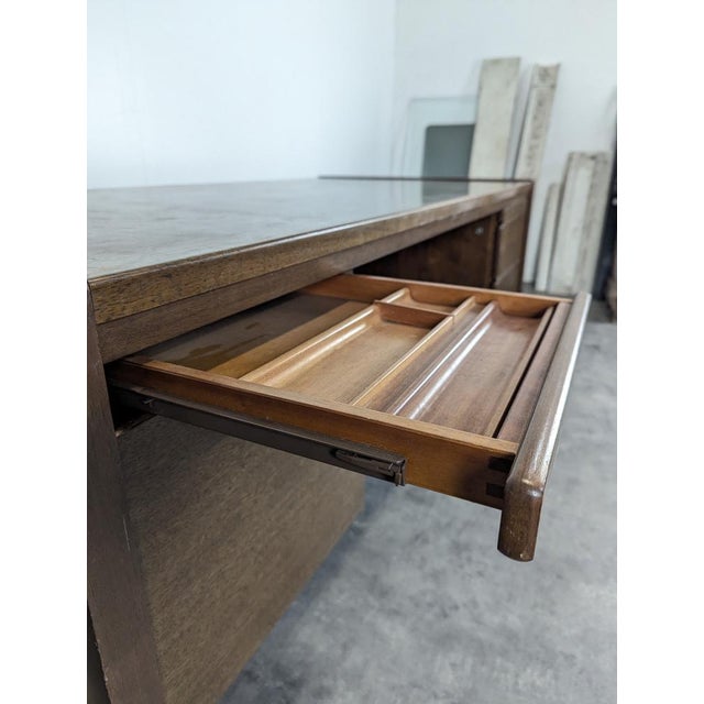 Large Scandinavian Executive Desk in Walnut For Sale - Image 6 of 14