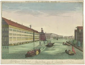 Rondel, Optica View Amsterdam Amstel River, 1770, Paper