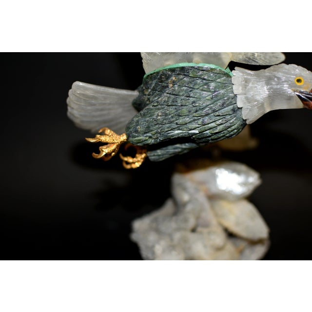 Large Majestic Rock Crystal Quartz Eagle Gemstone Sculpture For Sale - Image 11 of 12