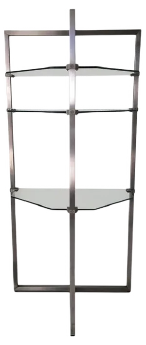 Stainless Steel and Glass Bookcase by Peter Ghyczy, 1980s