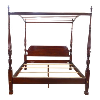 Ethan Allen Cherry King Poster Canopy Bed For Sale