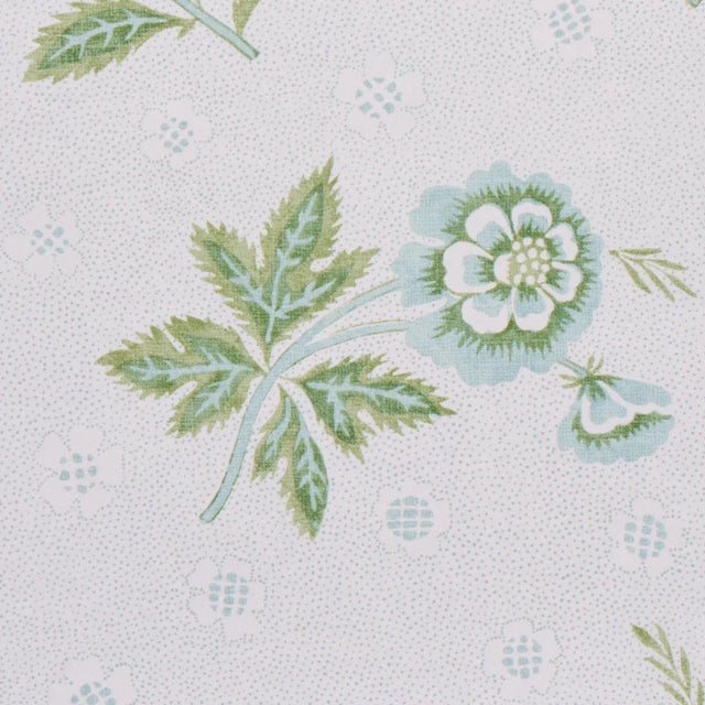 Contemporary Sample - Schumacher Colline Wallpaper in Leaf & Aqua For Sale - Image 3 of 5