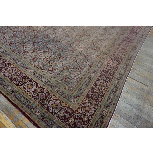 Early 20th Century Beautiful Soft Sky Blue Background Color With Kirman Style Antique Persian Rug For Sale - Image 5 of 5