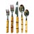 Chinoiserie 1990s Bamboo and Polished Stainless Steel Flatware - 20 Piece Set - Four 5 Place Settings For Sale - Image 3 of 12