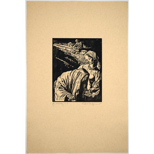 Modern Rudolf Nehmer, Blessed Are the Merciful, 1948, Woodcut For Sale - Image 3 of 4