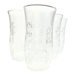 Frosted Daisy Tumblers- Set of Six