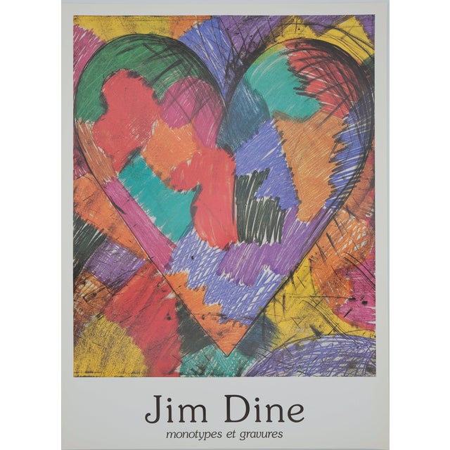 Heart Poster after Jim Dine For Sale