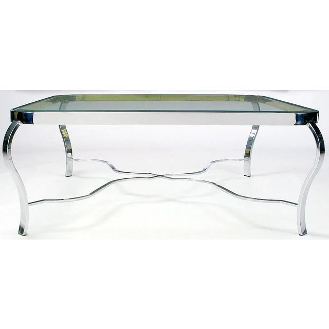 Mid-Century Modern 1970s Dia Chrome & Brass Coffee Table For Sale - Image 3 of 6