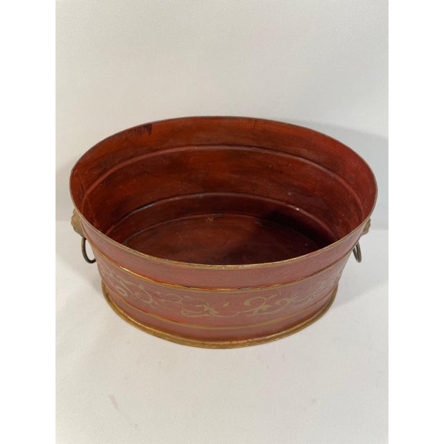 Early 20th Century French Tole "Peinte" Jardiniere Cachepot For Sale - Image 6 of 17