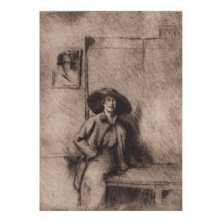 1930s Alexander Blum Etching of a Lady For Sale