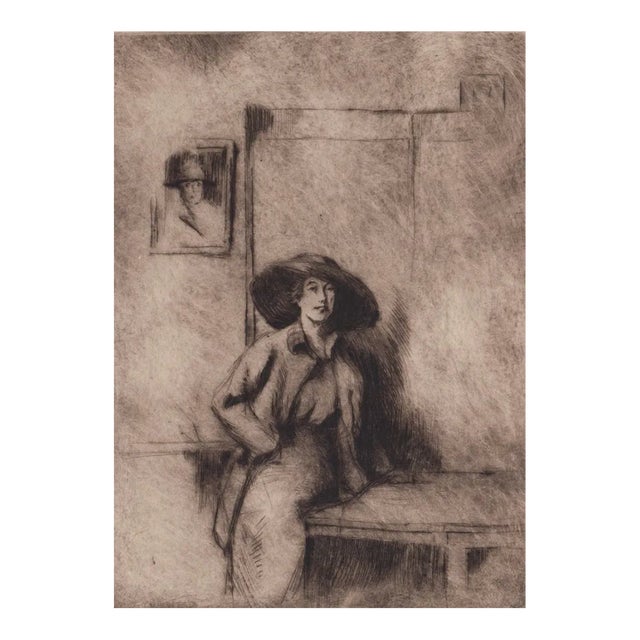 1930s Alexander Blum Etching of a Lady For Sale