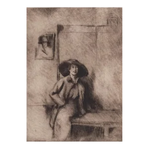 1930s Alexander Blum Etching of a Lady