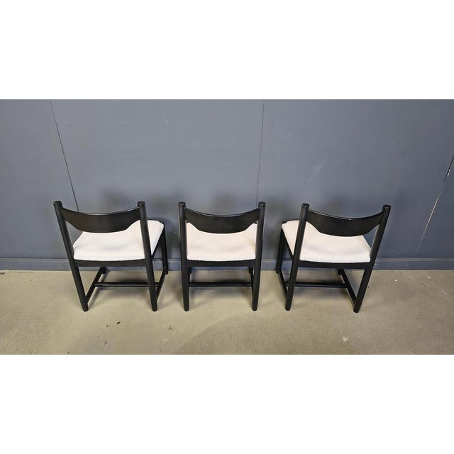 Wood Vintage Black Wooden Dining Chairs, 1970s, Set of 6 For Sale - Image 7 of 15