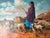 Original 1960's oil painting by Walt Disney artist Fil Mottola (1915-2008) depicting a Navajo girl shepherding livestock...