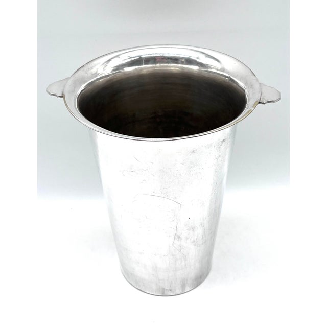 Large French Art Deco Champagne Cooler in Silver-Plated Brass, 1930s For Sale - Image 6 of 15