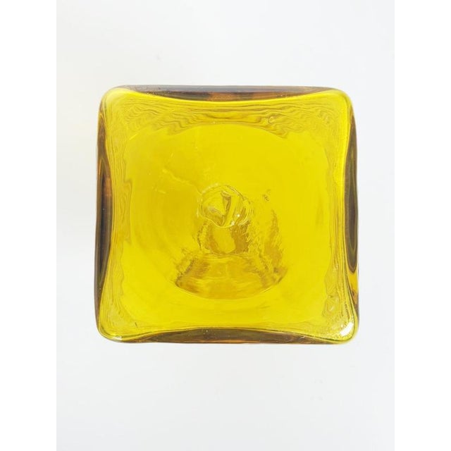 Gold Yellow Glass Bottle with Stopper, France, 1970s For Sale - Image 8 of 12