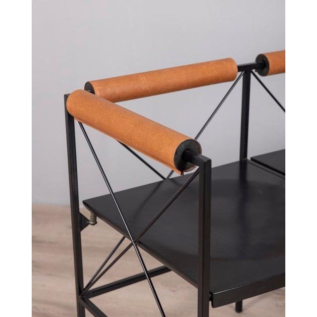 Black Vintage Lariana Bench by Marco Seveso and Gigi Trezzi for Felicerossi, 1980s For Sale - Image 8 of 12